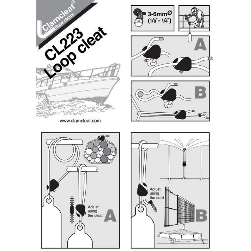 Fender Lanyard Clamcleats - Instructions Diagram