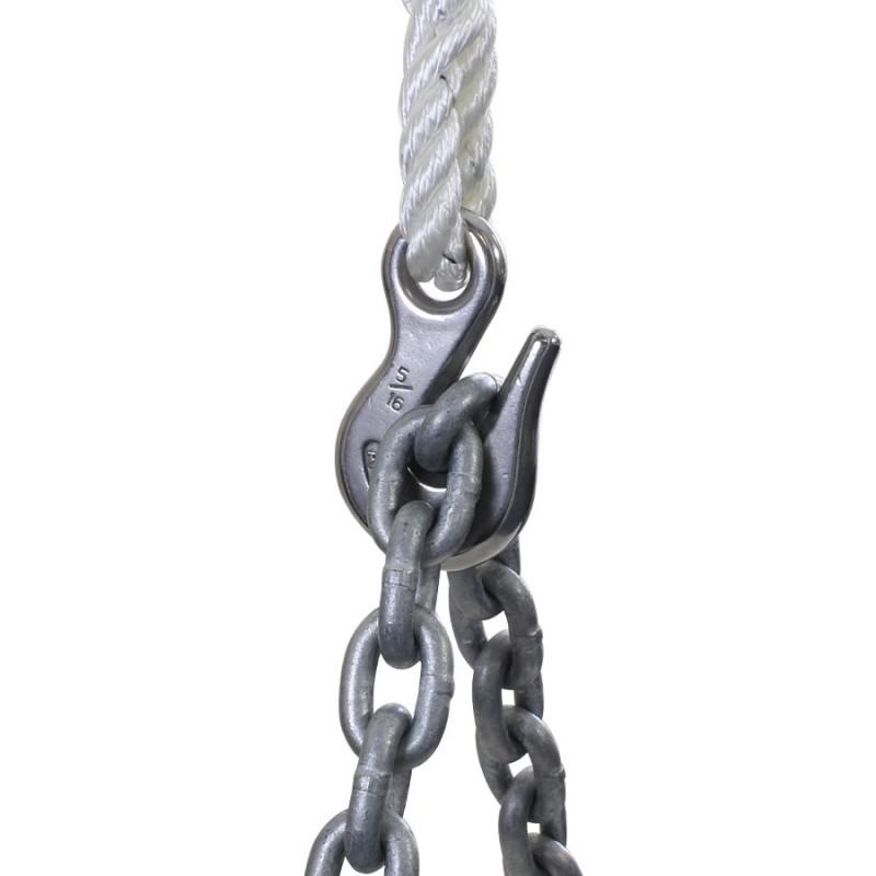 Chain Hook, stainless steel demonstrating chain