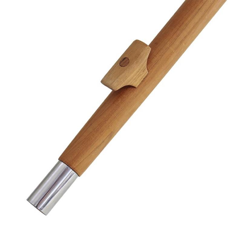 Teak Hardwood Ensign Flag Staff - cleat and ferrule detail