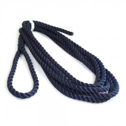 24mm Navy Blue 3 Strand Softline Mooring Rope Strop x 2 Metres With Shackle 