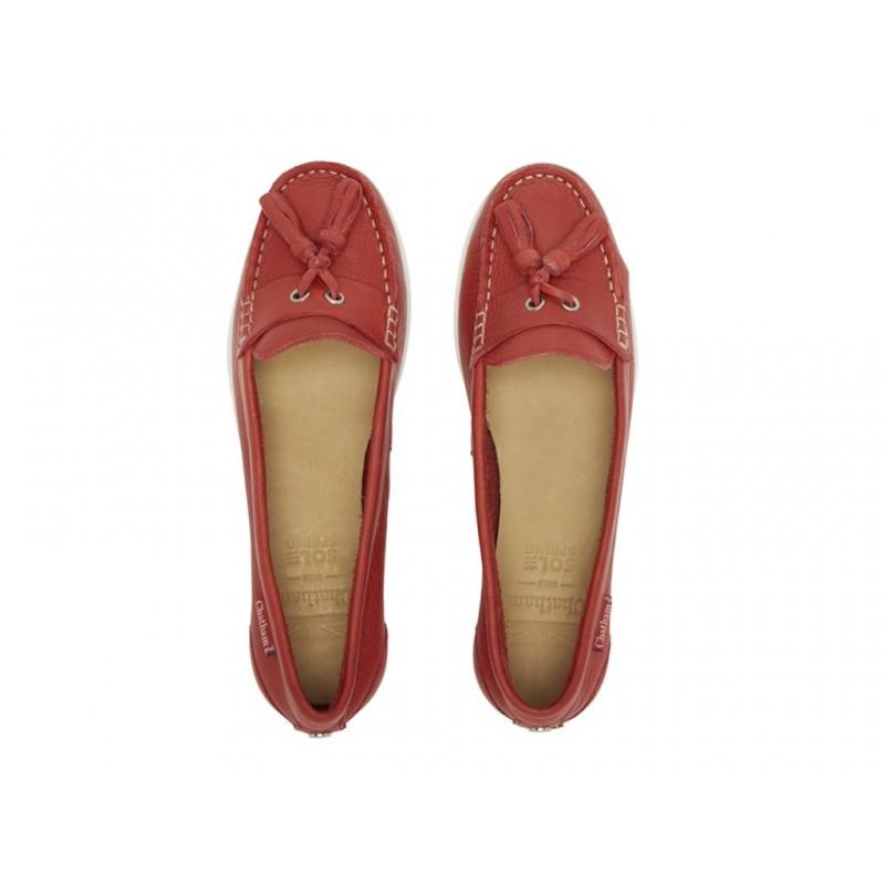 Arora Leather Tassel Loafers Red