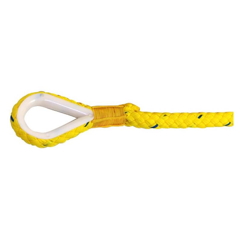 LIROS 8plait Yellow Floating Rope Splicing - Eye Splice Nylon Thimble