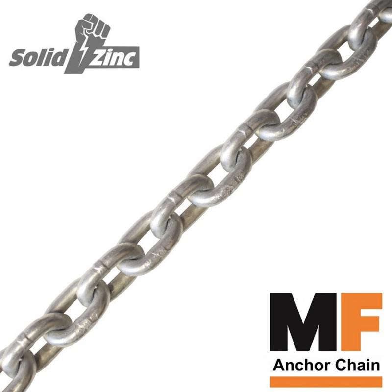 7mm DIN766, MF Grade 40, Hot Dip, Solid Zinc Galvanised Calibrated Anchor Chain