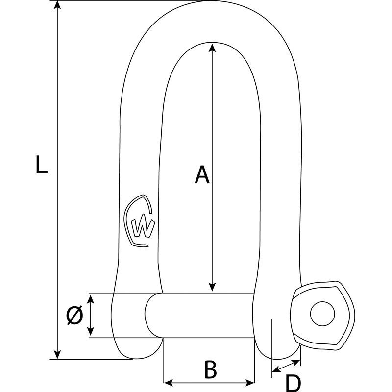 Wichard Self-Locking Long Shackle