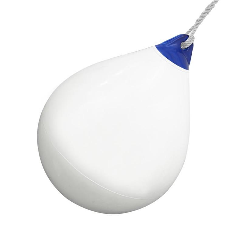 Majoni Buoy Fender, white with blue ends - with lanyard