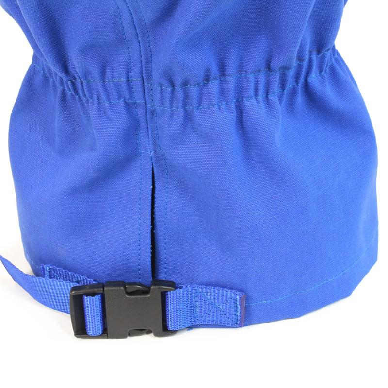 Jimmy Green Deck Winch Covers - Blue, detail of webbing fastening