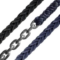 LIROS 10mm Octoplait Polyester Spliced to 6mm Chain