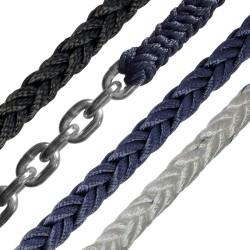 LIROS 14mm Octoplait Polyester Spliced to 8mm Chain