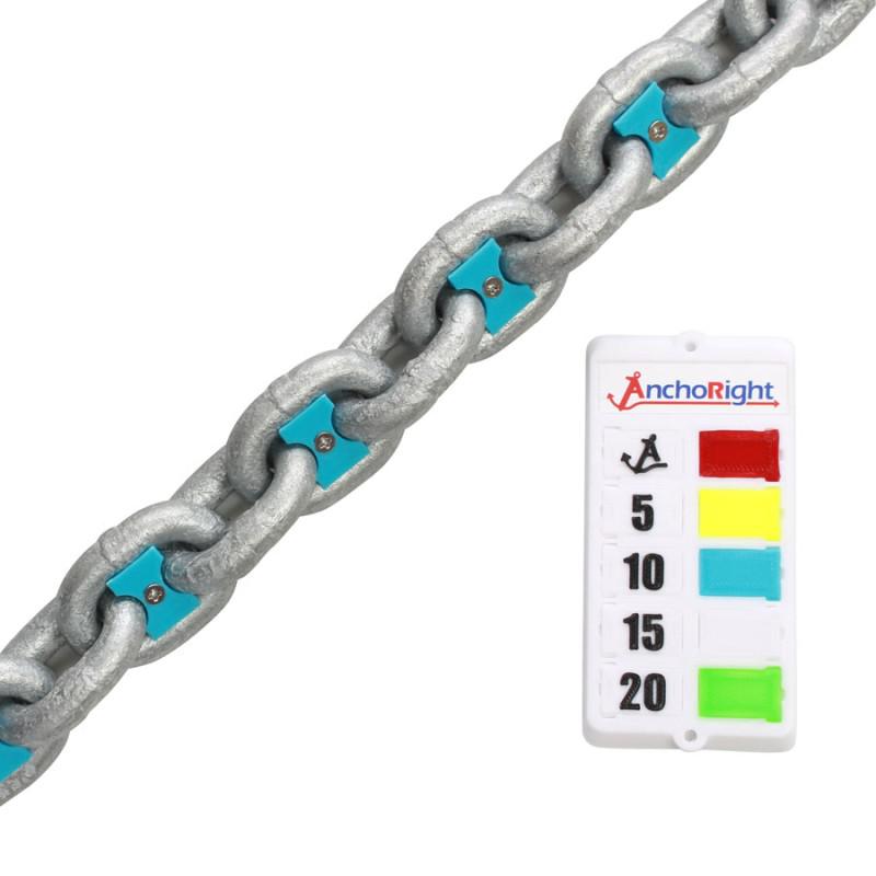 AnchoRight 8mm Chain Markers - one colour with plate