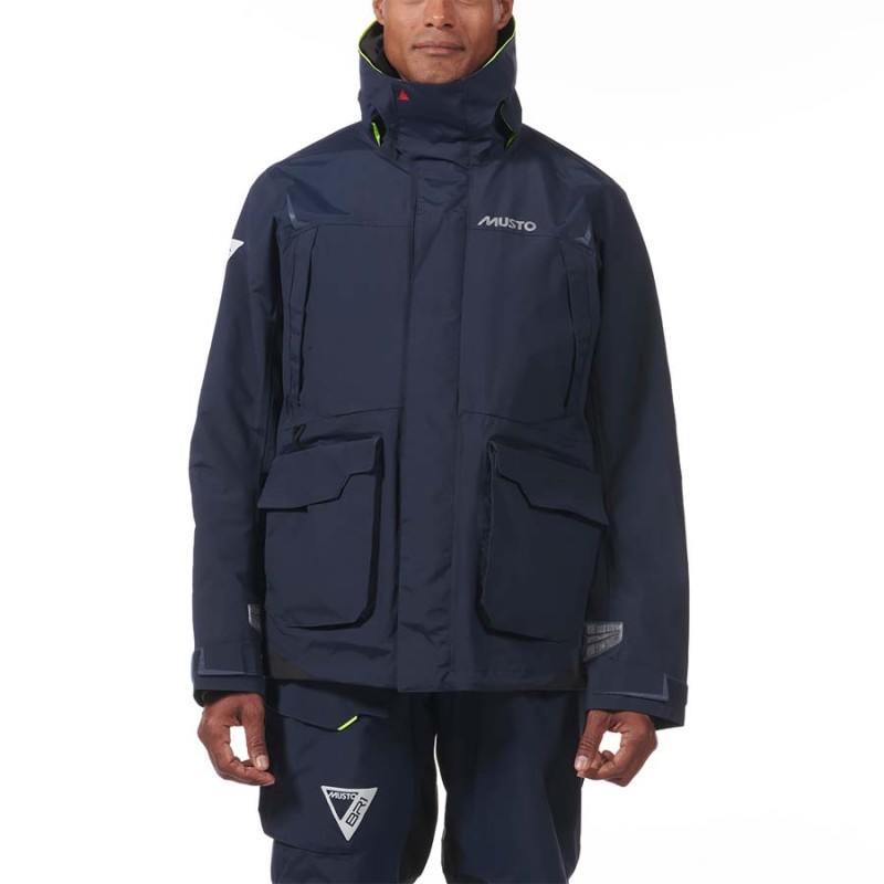 Musto Men's BR1 Channel Jacket - Front View - Navy