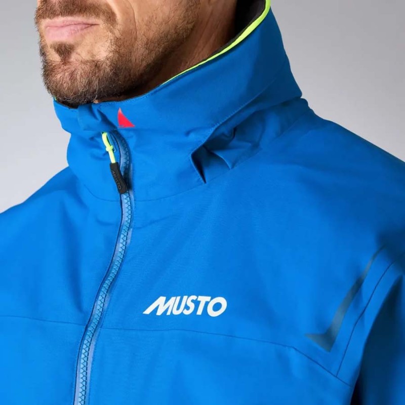 Musto Men's BR1 Solent Jacket -  Aruba - collar / zip detail