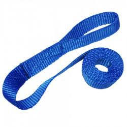 Webbing sail tie sewn loop one end blue