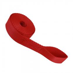 Webbing sail tie sewn loop one end red