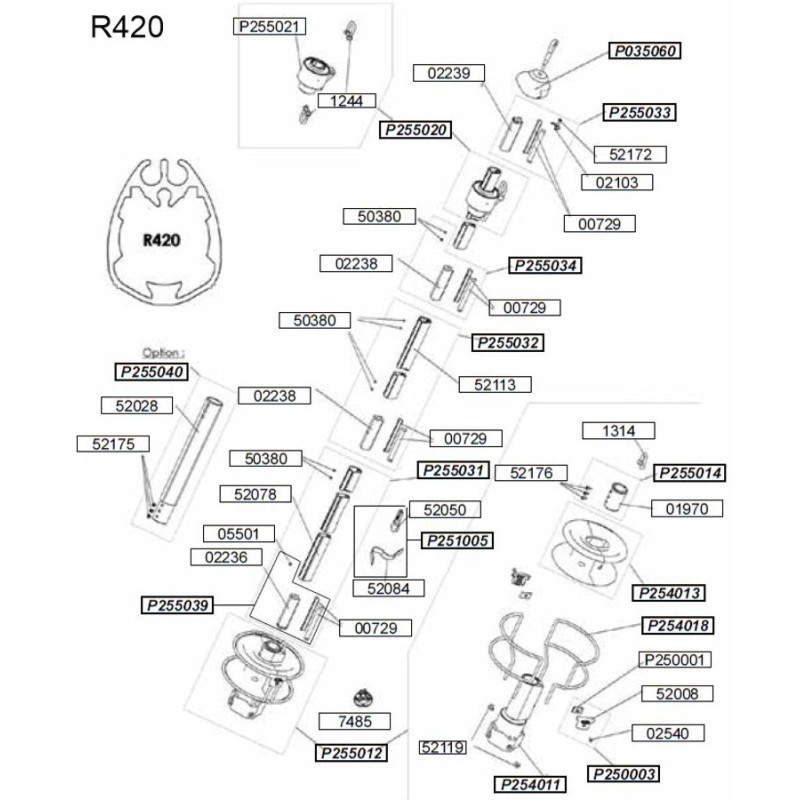 Profurl Racing Manual Reefing Systems Replacement Parts R250-R430