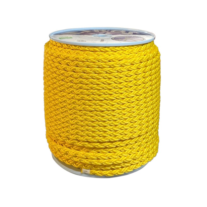 100 metre Reel - LIROS Yellow Octoplait Multifilament Polypropylene