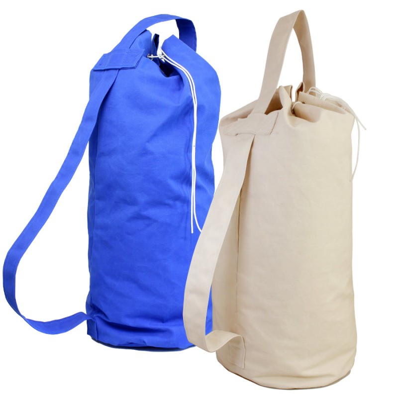 Jimmy Green Shoulder Duffel Bag - Blue and Natural