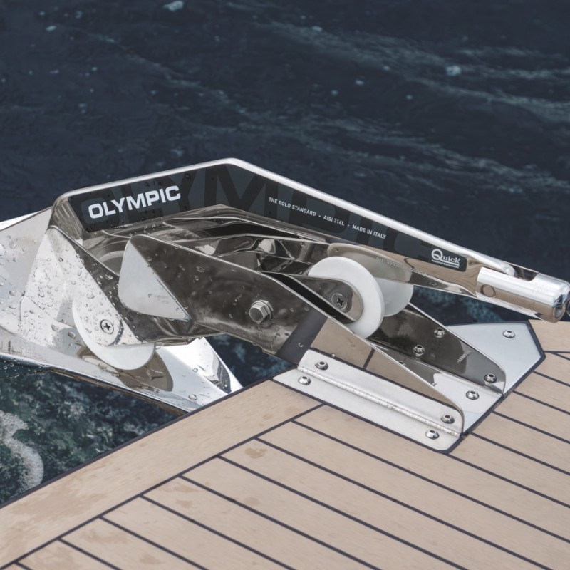 Quick yacht anchor stern mounted
