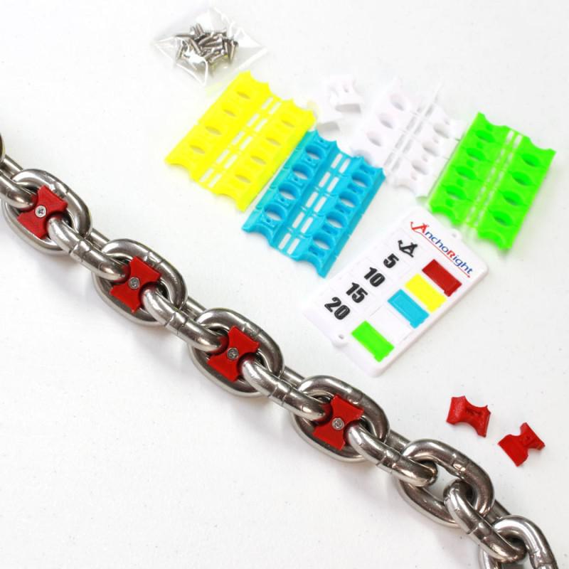 AnchoRight 8mm Chain Markers - one colour with plate AnchoRight 8mm Chain Markers - one colour with plate