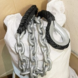 Clearance Octoplait Polyester Spliced to Chain - 20mm rope - 12mm chain