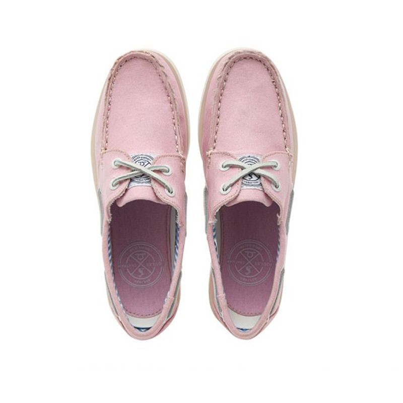 Chatham Jetty Lady Canvas Boat Shoes - Pink, Top view