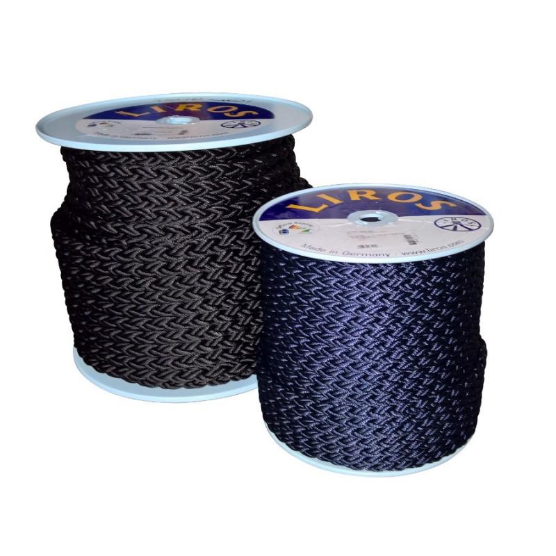 Black and Navy 100 metre Reel - LIROS Octoplait Polyester