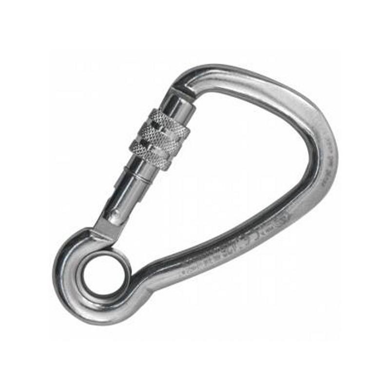 Kong Tested stainless steel Asymmetric Carabiner with eye and screw lock