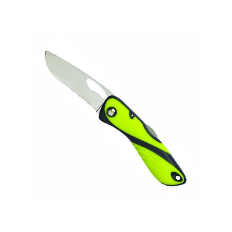 Wichard Offshore knife, fluorescent, serrated blade