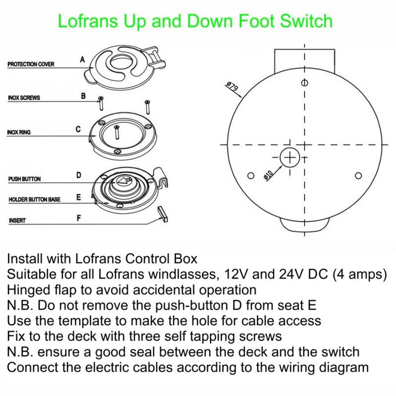Lofrans Windlass Deck Foot Switches