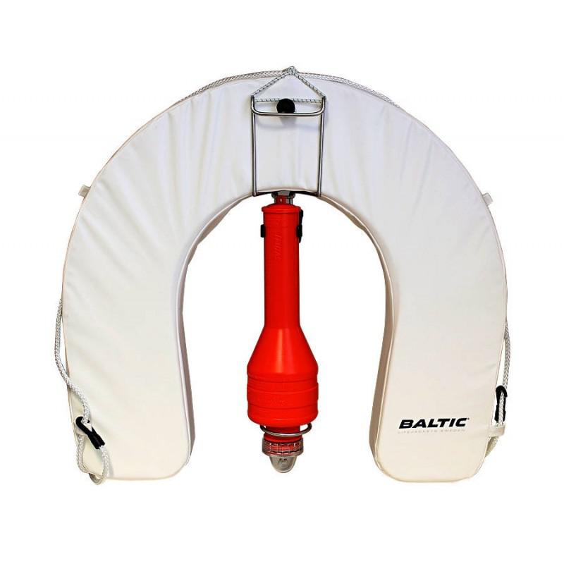 Baltic lifebuoy, stainless steel holder and lalizas light set
