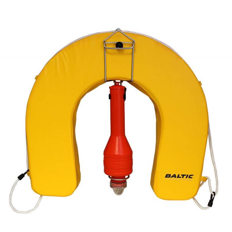 Baltic lifebuoy, stainless steel holder and lalizas light set Baltic lifebuoy, stainless steel holder and lalizas light set