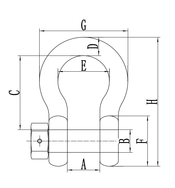 Mantus Hex Head Shackle Dimensions