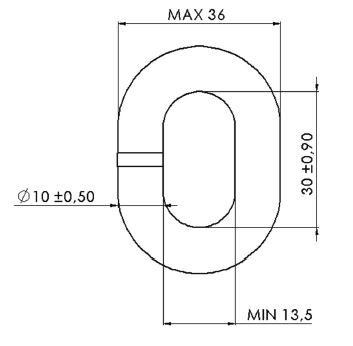 MF 10mm ISO Calibrated Chain Link Dimensions