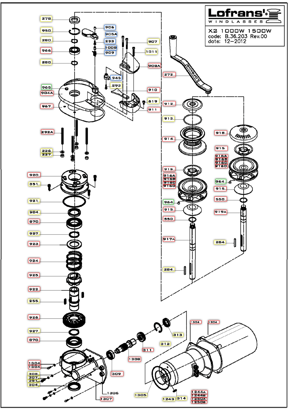 Lfrans X2 and Project 1000/1500 Exploded Parts Diagram