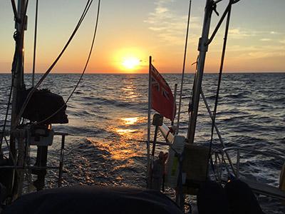Sunset while sailing