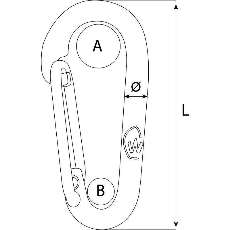 Wichard Forged Elliptical Carabiners without eye