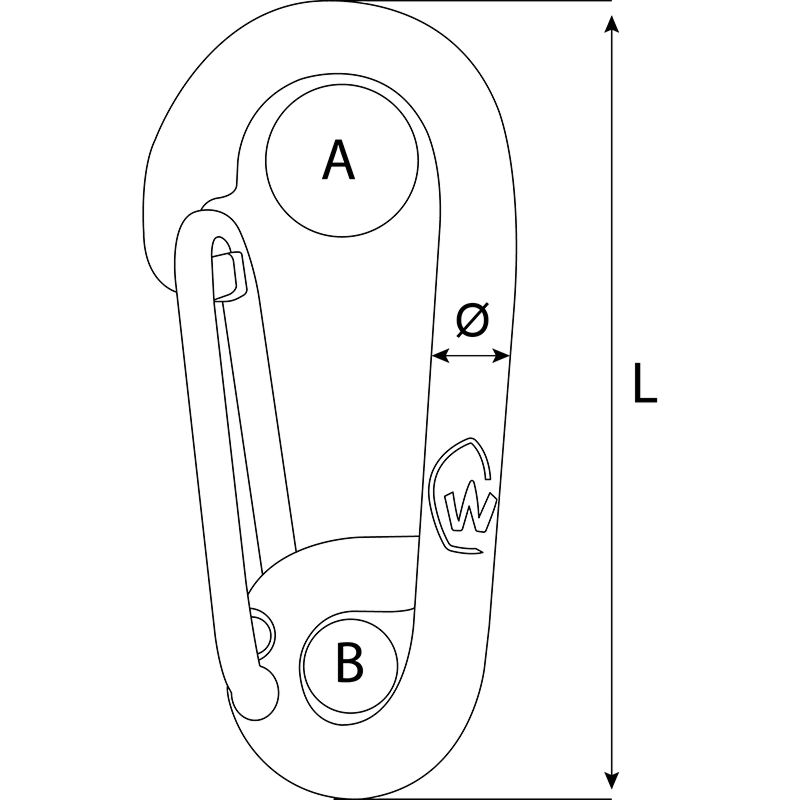 Wichard Forged Elliptical Carabiners with eye