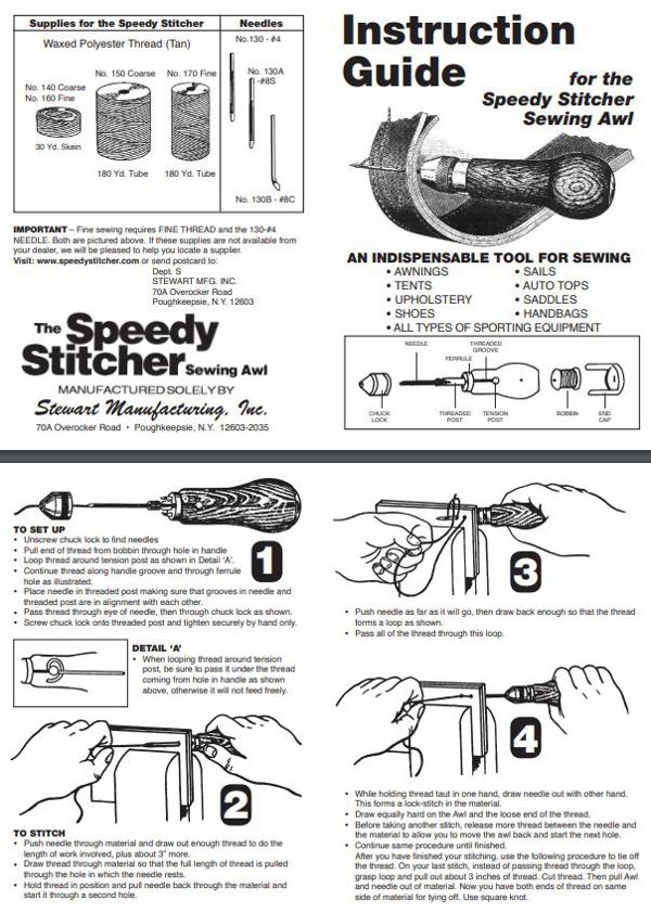 Speedy Stitcher Sewing Instructions