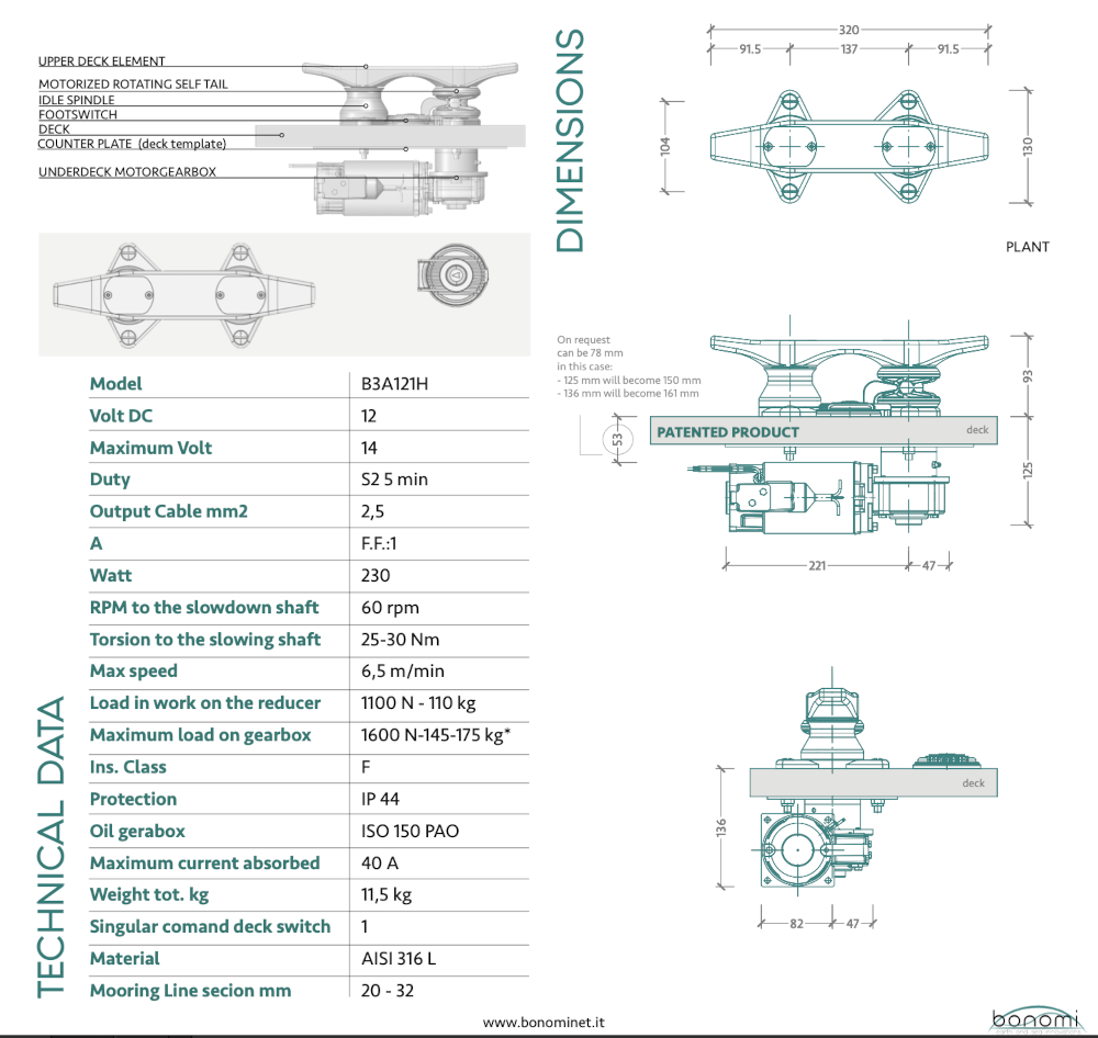 Bonomi-12v-300kg-specifications