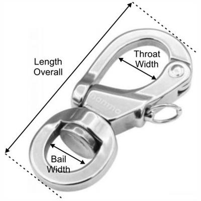 Hamma Side Opening Snapshackle Dimensions