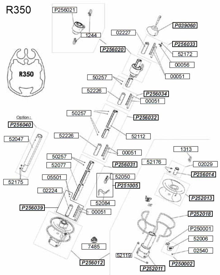 Profurl Racing R350 Manual Reefing Replacement Parts