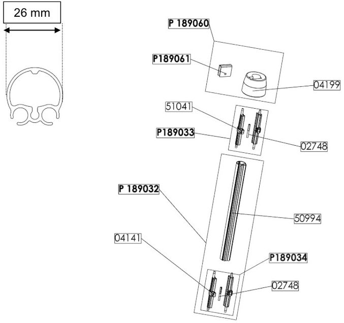 C260 Profurl Exploded Parts Upper Section