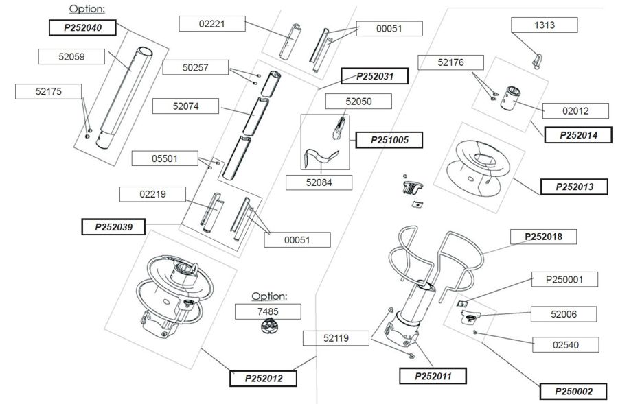 Profurl Manual Reefing System Headsail Furler Replacement Parts - C320 Lower Section