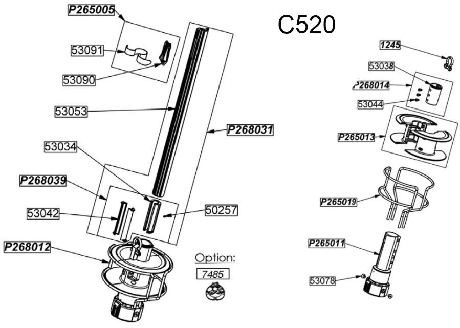 Profurl C520 Exploded Diagram Lower Section