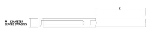 Sta-Lok Swage Stud Closed Body Metric Thread - Diagram