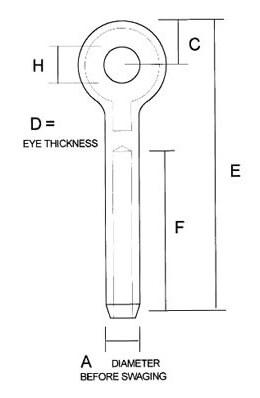 Sta-Lok Swage Eye (Narrow Style) diagram